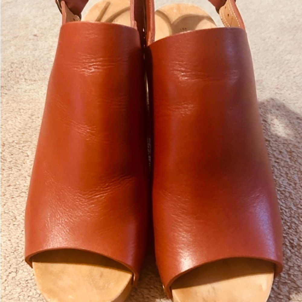 Sezane Dakota High Clogs Terracotta Leather Size 39 (US 8) - Picture 4 of 5
